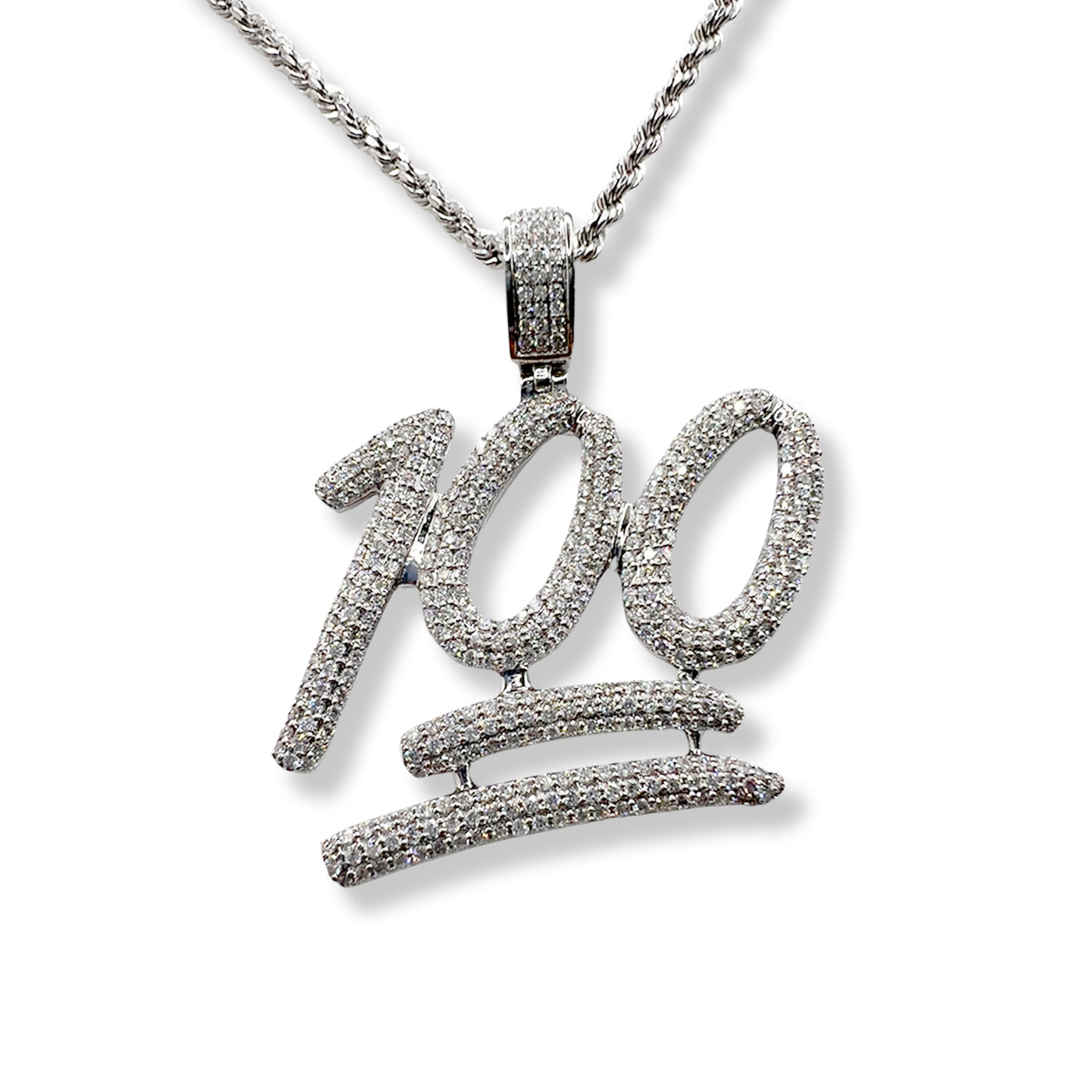 Diamond 100 Pendant - White Gold