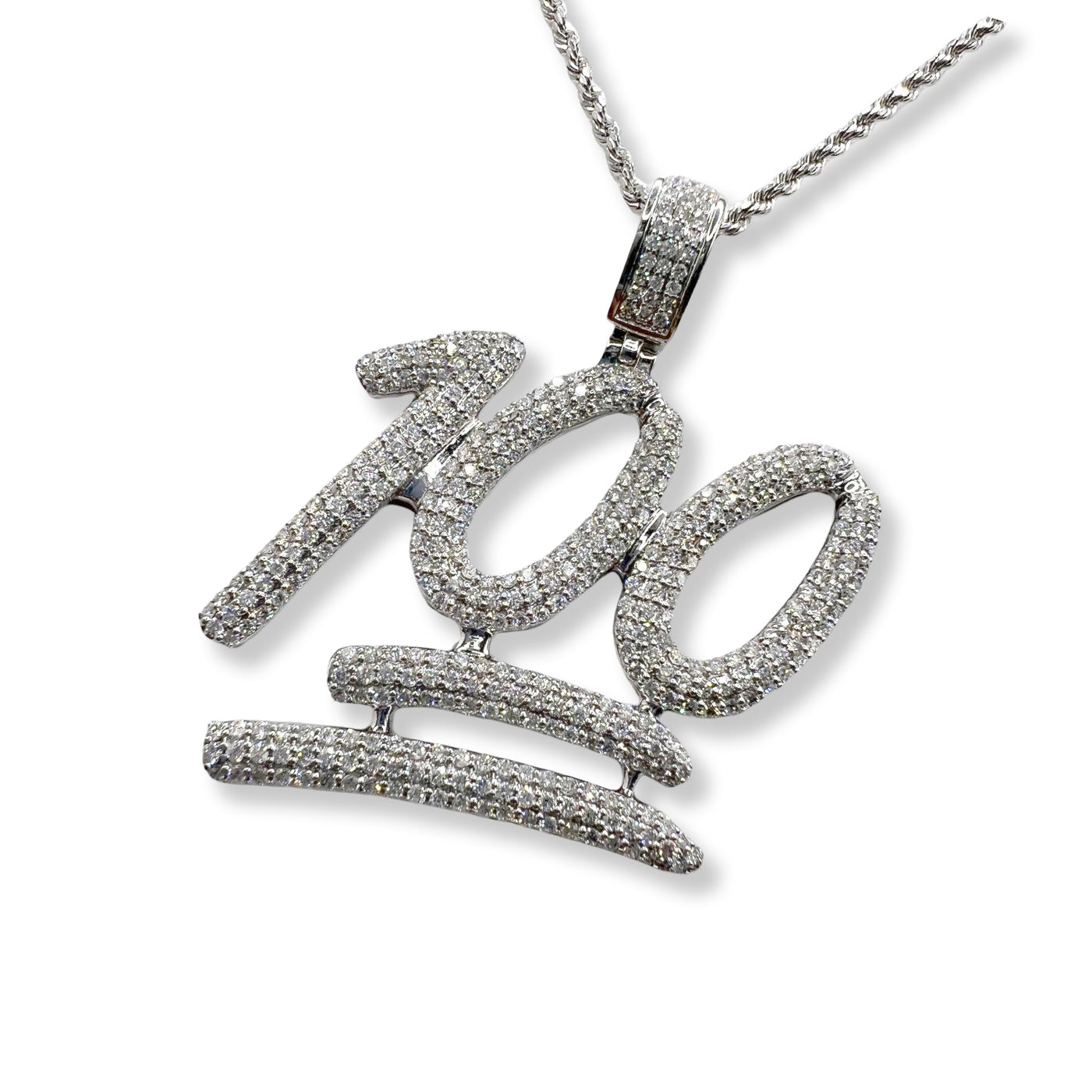 Diamond 100 Pendant - White Gold