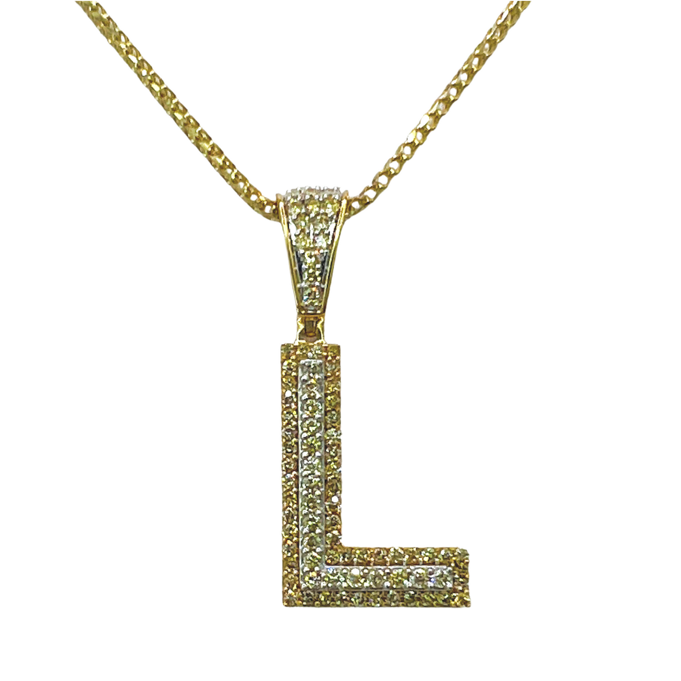 Diamond Initial Pendant Letter L