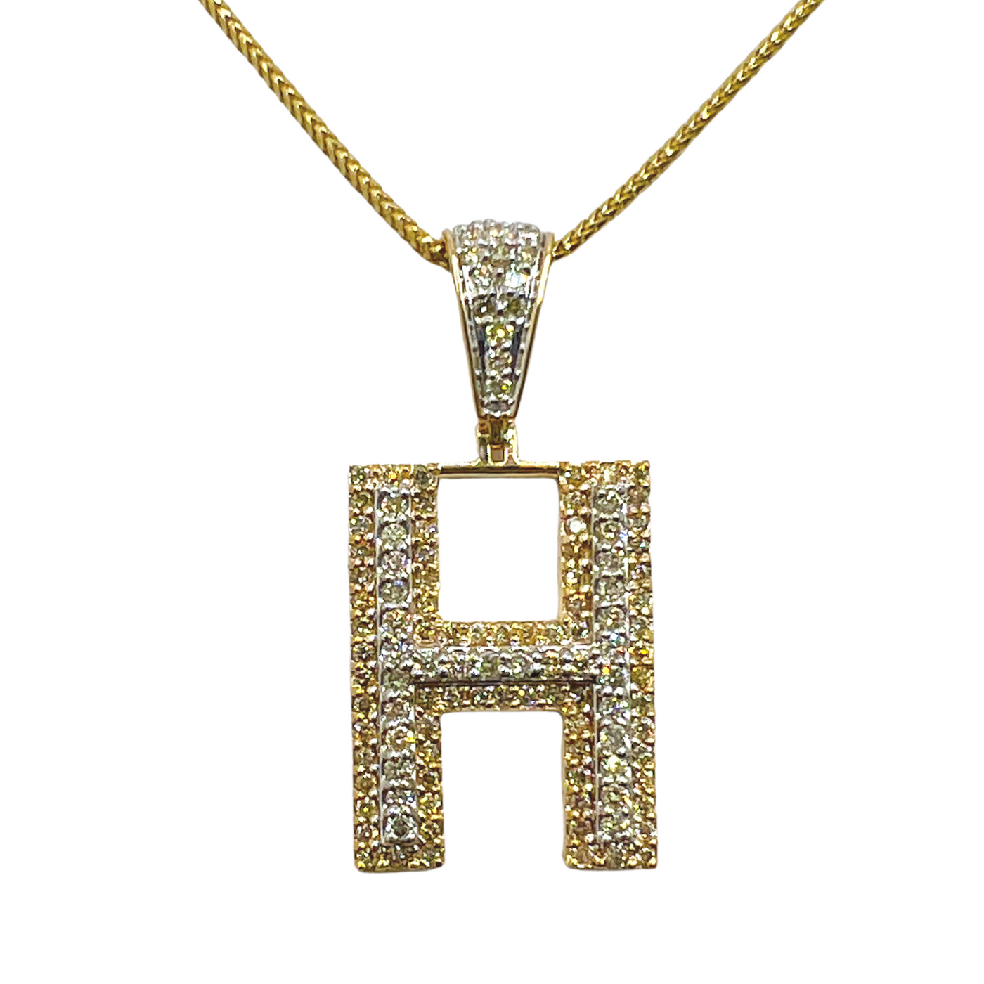 Diamond Initial Pendant Letter H