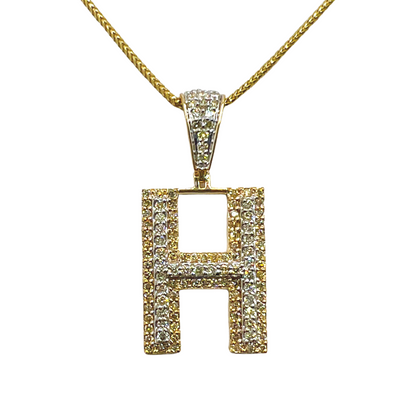 Diamond Initial Pendant Letter H