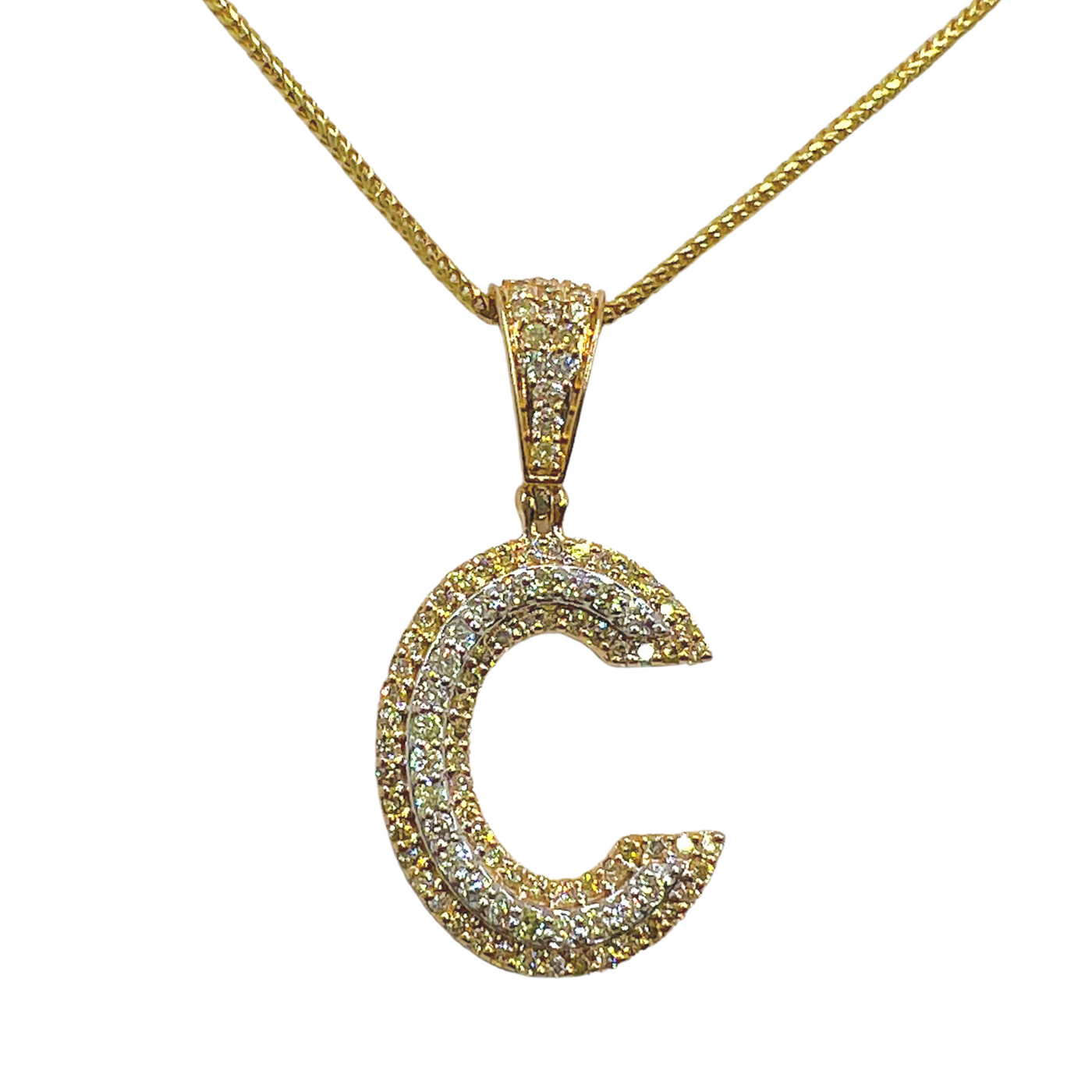 Diamond Initial Pendant Letter C