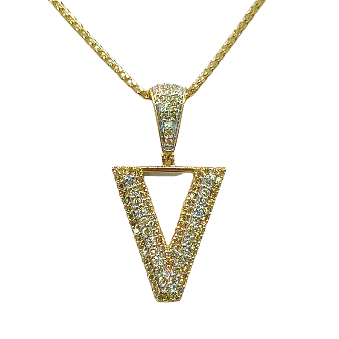 Diamond Initial Pendant Letter V