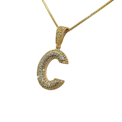 Diamond Initial Pendant Letter C