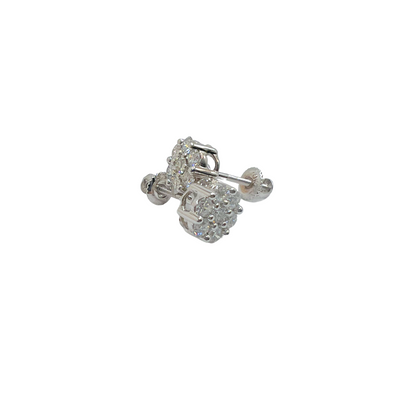 Diamond Clustered Earrings - White Gold Approx. 0.25CT