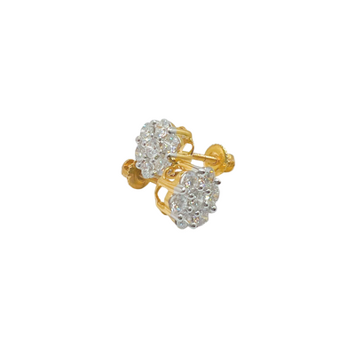 Diamond Clustered Earrings - Yellow Gold Approx. 0.25CT