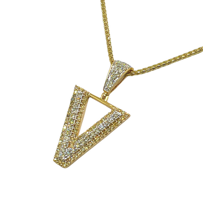 Diamond Initial Pendant Letter V