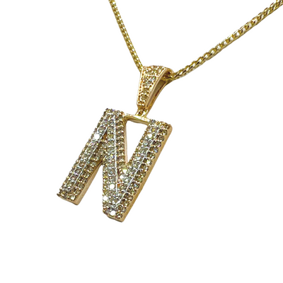 Diamond Initial Pendant Letter N