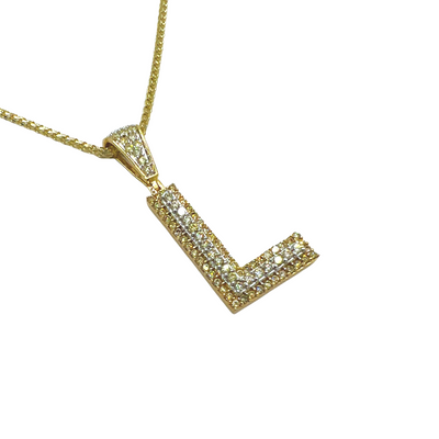 Diamond Initial Pendant Letter L