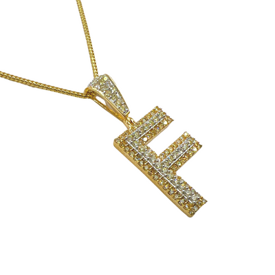 Diamond Initial Pendant Letter F