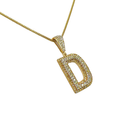 Diamond Initial Pendant Letter D